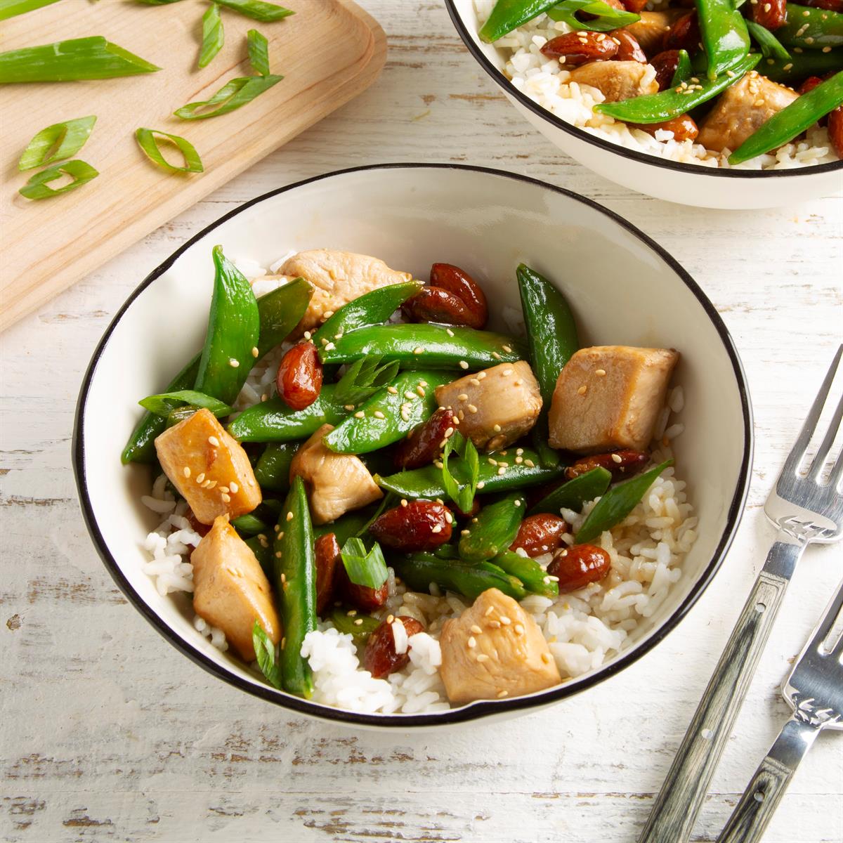 Almond Chicken with Snow Peas